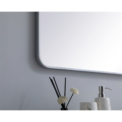 Elegant Silver Rectangular Wood-Framed Wall Mirror 30x60 Inch