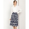 INSPIRE CHIC Women's Floral Print Elastic Waist Office Midi Pleated Skirts - 4 of 4