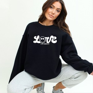 S.W.Smiley Love Cursive -  Women's Graphic Sweatshirt - 1 of 4