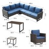 Buenhomino Outdoor Furniture Sectional Sofa L Shaped Couch - Patio Wicker Set with 2 Swivel Glider Chairs, 7 Piece Patio Conversation Set with Cushion - 4 of 4