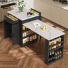GDFStudio Selene Wooden Extendable Kitchen Island Table with Drawers, Double-Door Cabinet and Open Shelves - 2 of 4