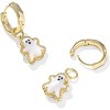 Huggie Earrings: 14K Gold Plated with Mother of Pearl, Fashion Jewelry for Women - 3 of 4