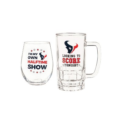 Houston Texans, Stemless 17OZ Wine & Beer 16 OZ  Gift Set