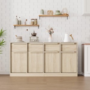 GustoWave 4-Door Sideboard Buffet Cabinet with Storage, Modern Accent Wood Storage Cabinet with 4 Drawers - 1 of 4