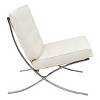 LeisureMod Bellefonte Pavilion Chair - Stainless Steel Frame Accent Chair, Italian Leather Cushions for Living Rooms, Offices, and Lounges - 3 of 4