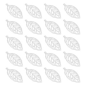 Unique Bargains Brass Bulk Mesh Leaf Pendants for Jewelry Making Bracelets 80 Pcs - 1 of 4