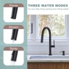 WOWOW 15.3 in. Single Handle Pull Down Sprayer Kitchen Faucet with Soap Dispenser and 360° Spout Swivel - 4 of 4