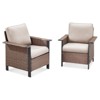 Belord 2-Piece All-Weather Aluminum Wicker Patio Chair Set with Olefin Cushions, Durable Outdoor Conversation Seating for Modern Patios - 3 of 4