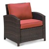 6pc Wicker Outdoor Conversation Set with Cushions & Ottomans - Orange - EDYO LIVING - 3 of 4