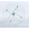 NicBex 35.43" Mid-century Round Dining Table,Kitchen Table with Glass Table Top and Metal Cross Legs for 2-4 Seaters,White - 4 of 4