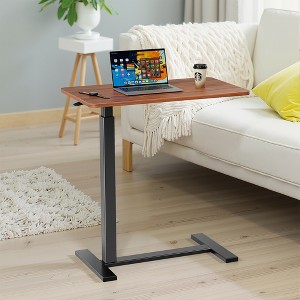 MAYEERTY Overbed Table with Wheels Adjustable Computer Desk Wood End Table - 1 of 4
