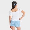 Girls' Short Sleeve Smock Chiffon Top - Cat & Jack™ - 2 of 3