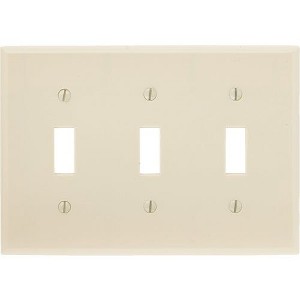 Leviton 3-Gang Plastic Toggle Switch Wall Plate, Ivory - 1 of 1