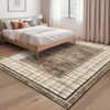 Modern Area Rug Ultra-Soft Throw Rugs Contemporary Plaid Accent Carpet Non-Shedding Bordered Floor Cover Foldable Thin Indoor Mat for Bedroom - 4 of 4