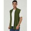 Lars Amadeus Men's Casual Open Front Sleeveless Irregular Hem Cardigan Vest - 3 of 4