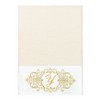 Linum Home Textiles 100% Turkish Cotton MONICA Gold Thread 3PC Embellished Towel Set - 2 of 4