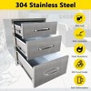 18x23x23'' Stainless Steel Triple BBQ Drawer - Flush Mount Outdoor Kitchen Storage for Grill Islands & Patio Stations - 2 of 4