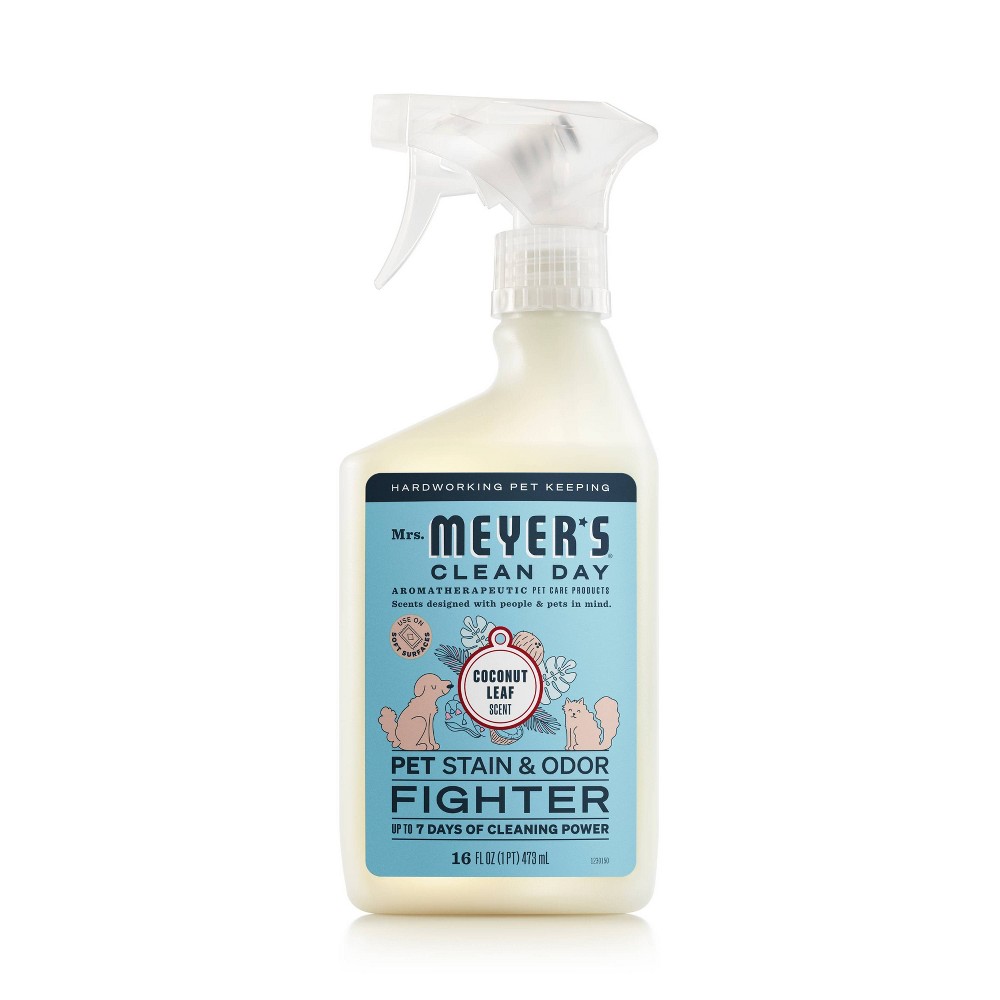 Mrs. Meyer's Clean Day Liquid Coconut Scent Pet Stain Remover and Odor Fighter - 16 fl oz: Paraben-Free, Bleach-Free, Phthalate-Free