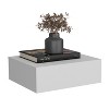 Floating Nightstand 5"H, Modern Wall-Mounted Bedside Shelf with Drawer, White - 3 of 4