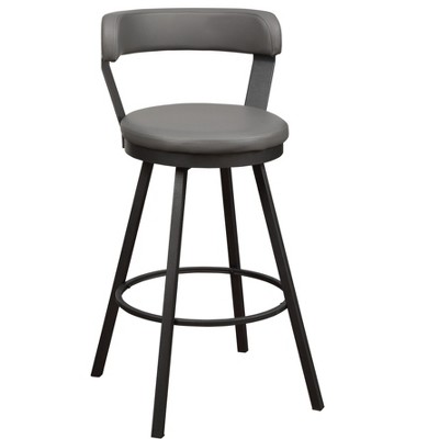 NicBex Set of 2 Bar Stools for Kitchen Island,Counter Bar Stools with Metal Base,Bar Chairs for Dining Rooms,Kitchens Islands,Gray/Red