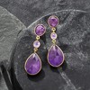 Ross-Simons 24.50 ct. t.w. Amethyst Drop Earrings in 18kt Gold Over Sterling - 3 of 4