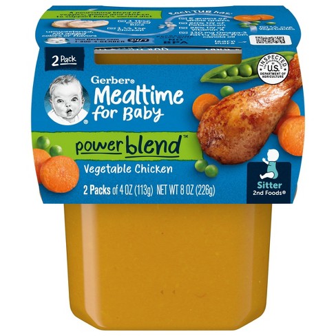 Gerber Sitter 2nd Foods Vegetable Chicken Baby Meals - 2ct/4oz Each ...