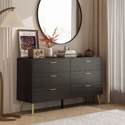 FUFU&GAGA Modern Double 6-Drawer Dresser Chest Of Drawers Cabinet