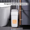 Aoibox Small Bathroom Trash Can with Lid, 2.6 Gal Slim Plastic Garbage Bin, Pop-Up Lid, Pet-Proof Waste Basket for Kitchen, Office, Laundry, Toilet - 2 of 4