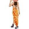 HAPPY BAY Women's Long Vacation Beachwear Swim Suit Pareo Bathingsuit Sarong Wraps One Size Orange, Tie Dye Design - 3 of 4