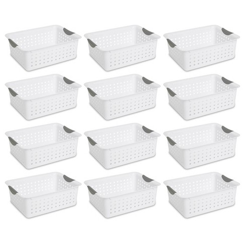 Sterilite Small Ultra Basket, Storage Bin To Organize Closets, Cabinets,  Pantry, Shelving And Countertop Space, White, 36-pack : Target