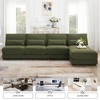 Whisen Oversized Wide Seat Sectional Sofa with Reversible Chaise, 5-seat Convertible Armless Comfy Couch for Living Room - 3 of 4