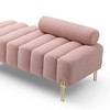 CAVINAS 53.2" Modern End of Bed Sofa Fabric Upholstered 2 Seater Sofa Couch Fuzzy Sofa Stool with Gold Metal Legs for Living Room - 3 of 4