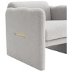 Gulches Teddy Fabric Accent Chair  Light Gray Arm Chair with Waved Arms & Metal Decor for Living Room Bedroom Office - 3 of 4