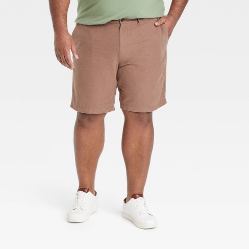 Men's Big & Tall Every Wear 9 Slim Fit Flat Front Chino Shorts -  Goodfellow & Co™ Brown 46