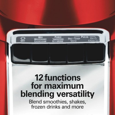 Hamilton Beach Wave Action Blender 48oz Red 53519FG: 700W Glass Jar, 6 Speeds, Dishwasher-Safe, Smoothie & Kitchen Blender