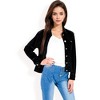 Anna-Kaci Women's Button-Up Velvet Jacket with Chest Pockets - 2 of 4