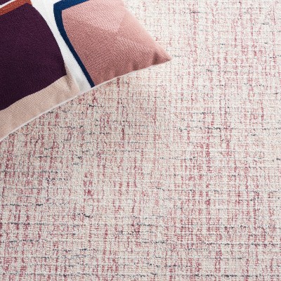 Pink and Ivory Abstract Hand-Tufted Wool Area Rug