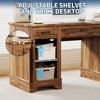 Garvee 58" Fluted Executive Desk, Home Office Desk with Keyboard Tray, 5 Embossed Texture Drawers & Storage Cabinet, Farmhouse Desk for Home Office - 4 of 4