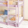 Kumasinova Twin-Over-Twin Rubber Wood Floor Bed Bunk Bed, House-Shaped Roof Design Twin Size Bed Frame with Ladder & Guardrails for Kids' Bedrooms - 3 of 4
