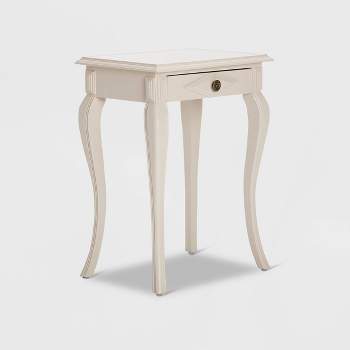 Collins Side Table with Drawer Cream - Finch