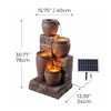 Teamson Home 30.71" 4-Tier Cascading Bowl Solar Powered Polyresin Waterfall Fountain: Outdoor LED, Faux Brick Design - 3 of 4