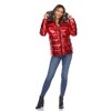 Metallic Puffer Coat with Hoodie - White Mark - image 4 of 4