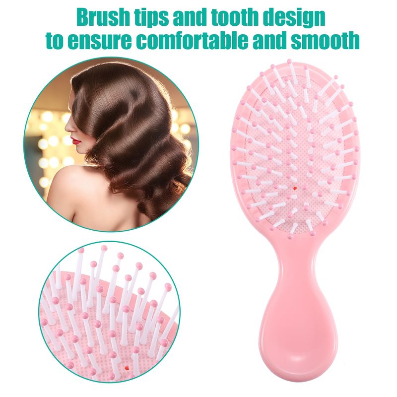 Unique Bargains Anti-Static Pocket Detangling Brush Barber Brush Tools for Curly Straight Wavy Hair 1 Pc, 2 of 7