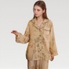 Anna-Kaci Lounge Women's Ruffle Collar Floral Print Woven Pajama Set with Long Sleeve Button Top and Relaxed Pants - 2 of 4