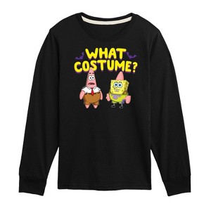 Boys' - SpongeBob SquarePants - Halloween What Costume Long Sleeve Graphic T-Shirt - 1 of 4