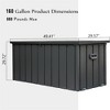 Lyngins 100 Gallon Outdoor Storage Box, Galvanized Steel Deck Box Outdoor Waterproof, Lockable Lid, Multi-Use as Table/Stool, Patio Storage Box - 4 of 4