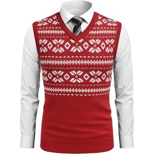 COOFANDY Men's Sleeveless Sweater Vest Lightweight V-Neck Cotton Vest Pullover - 1 of 4