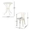 Christopher Knight Home Timotha 3 Piece Outdoor Modern Metal Round Patio Bistro Set with Open Slat Design - 3 of 4