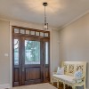 LNC Roth 1-Lights  6" Farmhouse Cylinder Mini Pendant  Lights, Matte Black and Brown  Wood Grain with Clear Glass Shade - 4 of 4