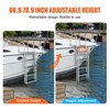 VEVOR Dock Ladder, Retractable 5 Steps, 350 lbs Load Capacity, Aluminum Alloy Pontoon Boat Ladder with 66.9''-78.9'' Adjustable Height - 4 of 4